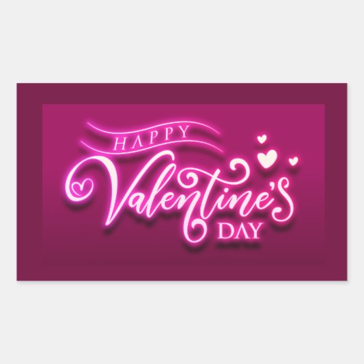 Happy Valentines Day Rechthoekige Sticker (Voorkant)