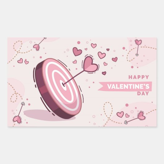 Happy Valentine's Day Rechthoekige Sticker (Voorkant)