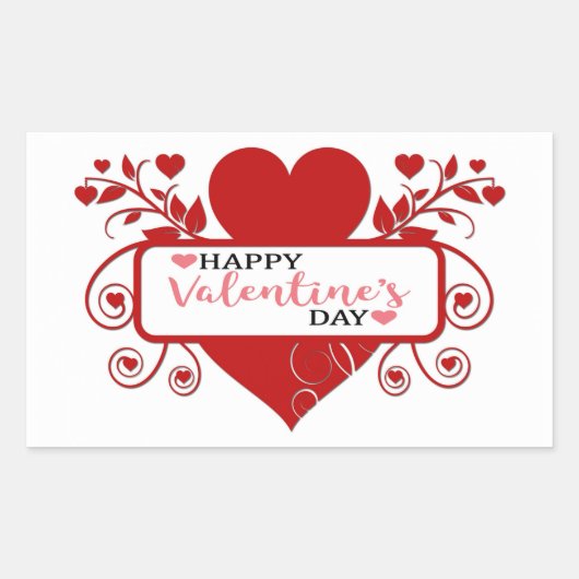 Happy Valentine's Day Rechthoekige Sticker (Voorkant)