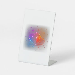 Happy Valentine's Day Reclamebord Met Voetstuk