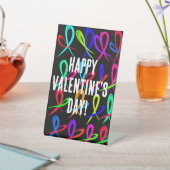 Happy Valentine's Day Reclamebord Met Voetstuk (Insitu)