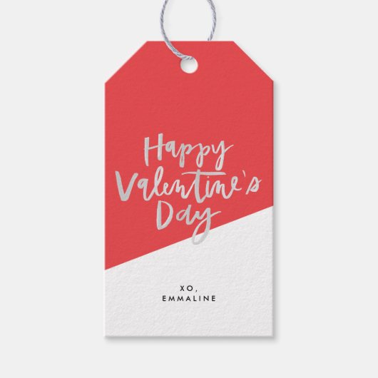 Happy Valentine's Day Red Cadeaulabel (Voorkant)