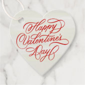 Happy Valentines Day Red Calligraphy Design  Bedankjes Labels (Voorkant)