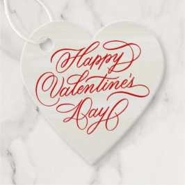 Happy Valentines Day Red Calligraphy Design  Bedankjes Labels