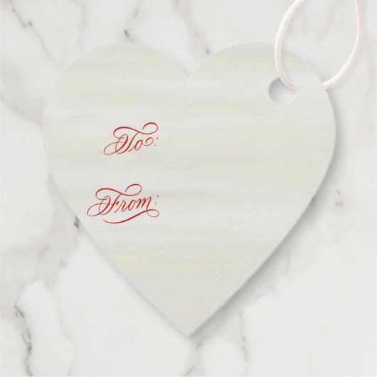 Happy Valentines Day Red Calligraphy Design  Bedankjes Labels (Achterkant)