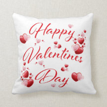 Happy Valentines Day Red en Roze Hearts Pillow
