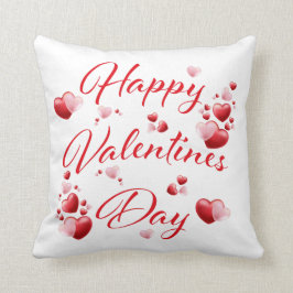 Happy Valentines Day Red en Roze Hearts Pillow Kussen