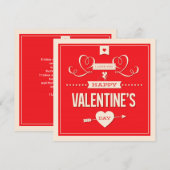 Happy Valentine's Day Red Flat Card Feestdagenkaart (Voorkant / Achterkant)