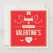 Happy Valentine's Day Red Flat Card Feestdagenkaart (Voorkant)