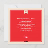 Happy Valentine's Day Red Flat Card Feestdagenkaart (Achterkant)