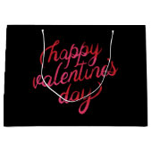 Happy Valentines Day Red Folie script romanc Groot Cadeauzakje (Voorkant)