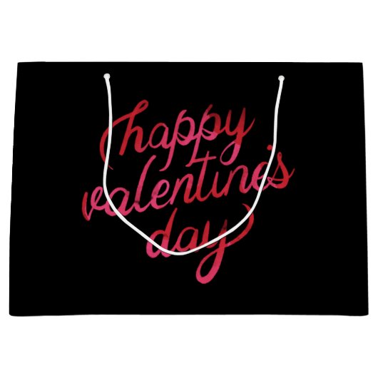 Happy Valentines Day Red Folie script romanc Groot Cadeauzakje (Voorkant)