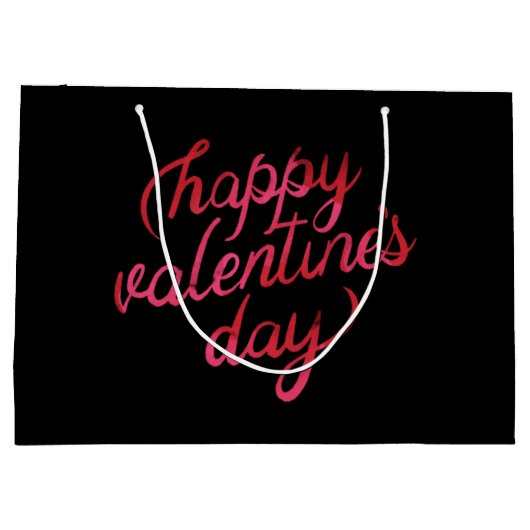 Happy Valentines Day Red Folie script romanc Groot Cadeauzakje (Achterkant)