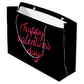 Happy Valentines Day Red Folie script romanc Groot Cadeauzakje (Achterkant Gekanteld)