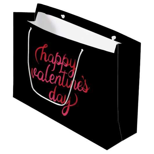 Happy Valentines Day Red Folie script romanc Groot Cadeauzakje (Voorkant Gekanteld)