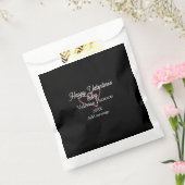 Happy Valentine's day red glitter heart black name Bedankzakje (Gezegeld)