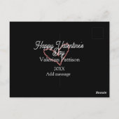 Happy Valentine's day red glitter heart black name Briefkaart (Achterkant)