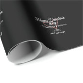 Happy Valentine's day red glitter heart black name Cadeaupapier (Rol Hoek)