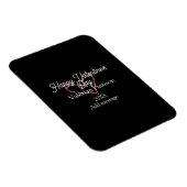 Happy Valentine's day red glitter heart black name Magneet (Rechterzijde)