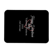 Happy Valentine's day red glitter heart black name Magneet (Horizontaal)