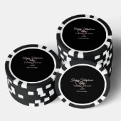 Happy Valentine's day red glitter heart black name Poker Chips (Opstapeling)