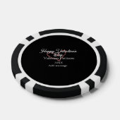 Happy Valentine's day red glitter heart black name Poker Chips (Enkel)