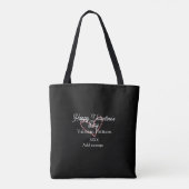 Happy Valentine's day red glitter heart black name Tote Bag (Achterkant)