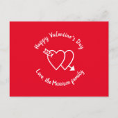 Happy Valentine's Day Red Harts aangepaste script Briefkaart (Voorkant)