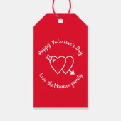Happy Valentine's Day Red Harts aangepaste script Cadeaulabel (Voorkant)
