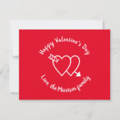 Happy Valentine's Day Red Harts aangepaste script Feestdagenkaart (Voorkant)