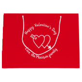 Happy Valentine's Day Red Harts aangepaste script Groot Cadeauzakje (Voorkant)