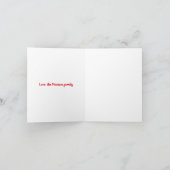 Happy Valentine's Day Red Harts aangepaste script Kaart (Binnen)