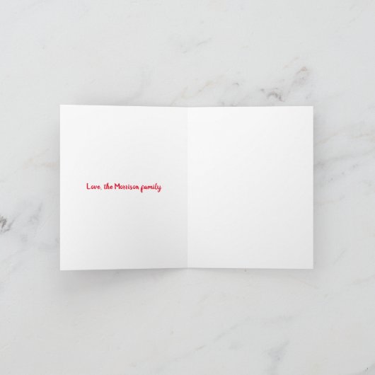 Happy Valentine's Day Red Harts aangepaste script Kaart (Binnen)