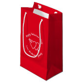 Happy Valentine's Day Red Harts aangepaste script Klein Cadeauzakje (Voorkant Gekanteld)