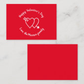 Happy Valentine's Day Red Harts aangepaste script Notitiekaartje (Voorkant / Achterkant)
