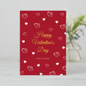 Happy Valentines Day Red Heart Modern Love Pattern Folie Feestdagenkaart (Staand Voorkant)