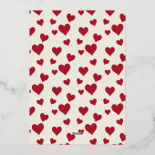 Happy Valentines Day Red Heart Modern Love Pattern Folie Feestdagenkaart (Achterkant)