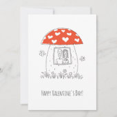 Happy Valentine's Day Red Heart Mushroom Lovers Feestdagenkaart (Voorkant)
