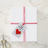 Happy Valentine's Day Red Heart Origami Gift Label Cadeaulabel (Met Touw)