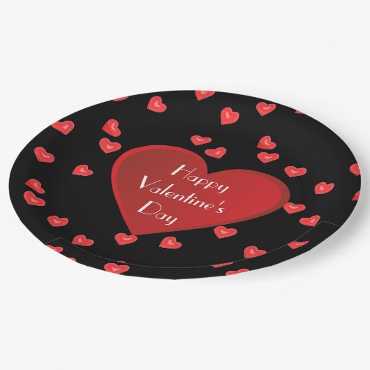 Happy Valentine's Day Red Heart Paper Bord (Gekanteld)