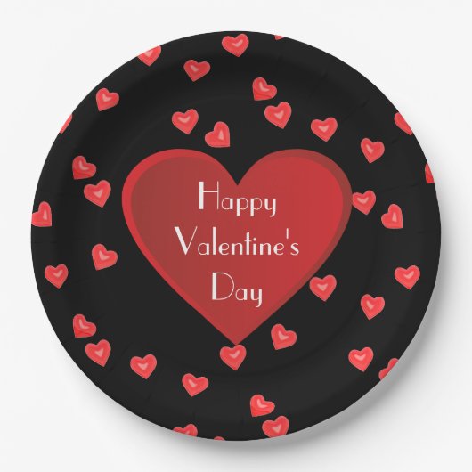 Happy Valentine's Day Red Heart Paper Bord (Voorkant)