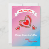 Happy Valentines Day Red Heart Pattern personalise (Voorkant)