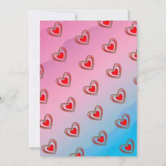 Happy Valentines Day Red Heart Pattern personalise (Achterkant)