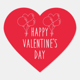 Happy Valentine's Day Red Heart Sticker