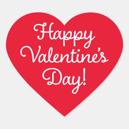 Happy Valentine's Day Red Heart Sticker (Voorkant)