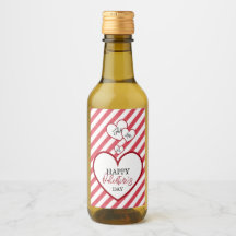 Happy Valentine's Day Red Hearts Chalk Stripes