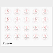 Happy Valentine's Day Red Hearts Cupcake Bakery Ronde Sticker (Vel)