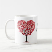 Happy Valentine's Day Red Hearts Tree Koffiemok (Links)