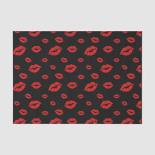 Happy Valentine's Day Red Lipstick Blot Kiss Tissuepapier