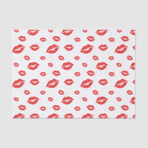 Happy Valentine's Day Red Lipstick Blot Kiss Tissuepapier